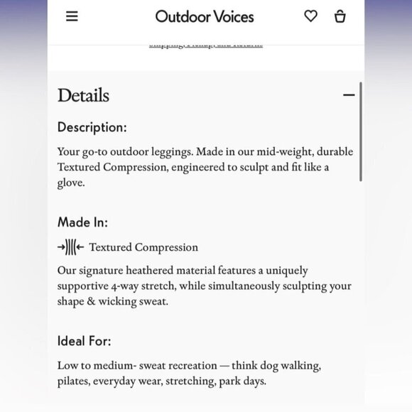 Outdoor Voices Dipped Warm Up Leggings Colorblock Acorn Brown Size S - Picture 10 of 10